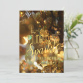 Kerstmis Goud Sparkle Modern Script Kaart (Staand voorkant)