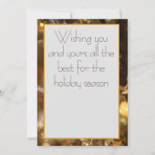 Kerstmis Goud Sparkle Modern Script Kaart (Achterkant)