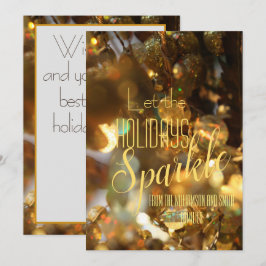 Kerstmis Goud Sparkle Modern Script Kaart