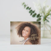 Kerstmis | Goud Stip | Vakantie-Briefkaart Feestdagenkaart (Staand voorkant)