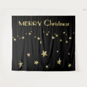 Kerstmis Goud Zwart Photo Booth Achtergrond Wandkleed (Voorkant (horizontaal))