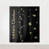 Kerstmis Goud Zwart Photo Booth Achtergrond Wandkleed (Voorkant)