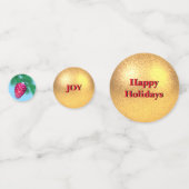 Kerstmis gouden bal, kardinaal, dennenappel confetti (Voorkanten)