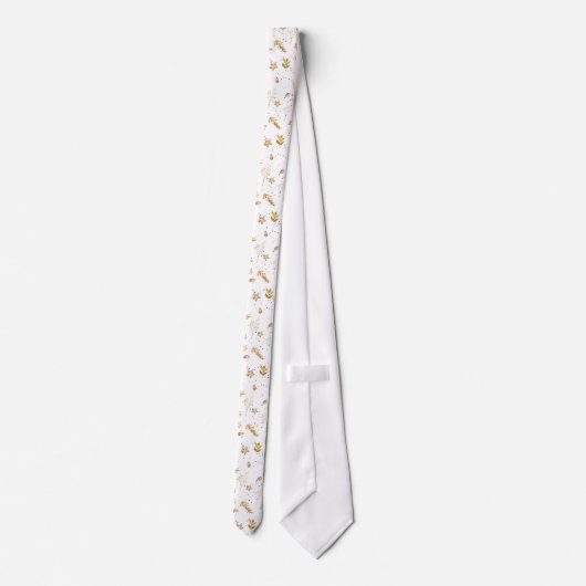 Kerstmis Gouden Boog Wit Modern Elegant Stropdas (Achterkant)