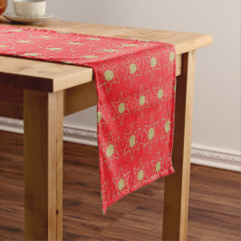Kerstmis Gouden Boom Patroon Personaliseer 14 x 72 Korte Tafelloper