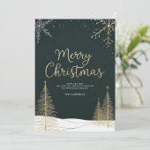 Kerstmis Gouden Calligrafische Kerstkaart (Staand voorkant)