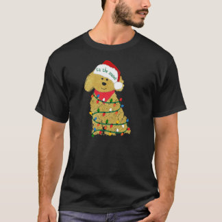 Kerstmis Gouden Doodle Puppy T-shirt