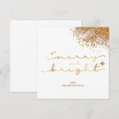 Kerstmis Gouden Glitter Kaart (Voorkant / Achterkant)