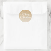 Kerstmis Gouden Glitter Ombre Envelopzegel Ronde Sticker (Tas)