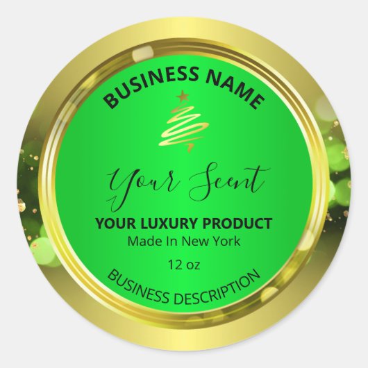 Kerstmis - gouden groene etiketten voor producten (Voorkant)
