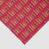 Kerstmis gouden kaars collage kunst patroon op roo tissuepapier (Detail)