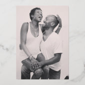 Kerstmis gouden kalligrafie foto folie uitnodiging (Achterkant)