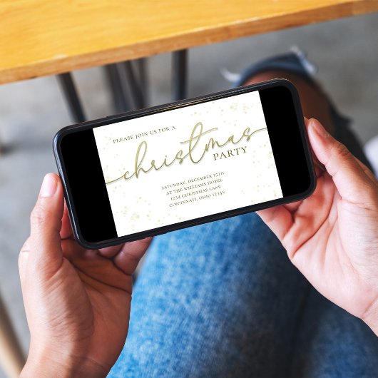 Kerstmis Gouden Kalligrafie Script Eenvoudige QR-c Kaart