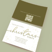 Kerstmis Gouden Kalligrafie Script Eenvoudige QR-c Kaart