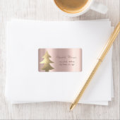 Kerstmis, Gouden Kerstboom, Roze Goud Etiket (Insitu)