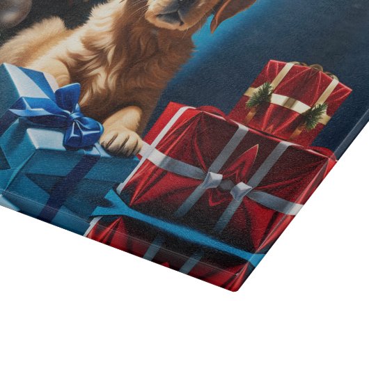 KERSTMIS GOUDEN RETRIEVER PUPPY SNIJPLANK (Hoek)