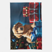 KERSTMIS GOUDEN RETRIEVER PUPPY THEEDOEK (Verticaal)