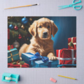 KERSTMIS GOUDEN RETRIEVER PUPPY TISSUEPAPIER (Craft)