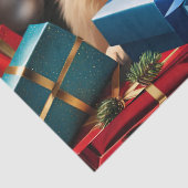 KERSTMIS GOUDEN RETRIEVER PUPPY TISSUEPAPIER (Detail)