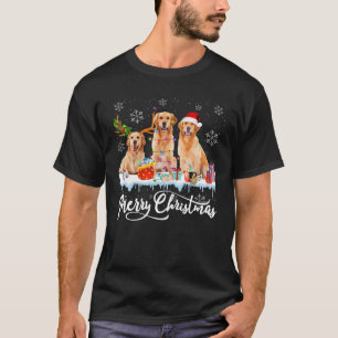 Kerstmis Gouden Retriever Santa Light Rendieren Do T-shirt