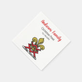 Kerstmis Gouden Rode Heraldische Crest Fleur de Li Servetten (Hoek)