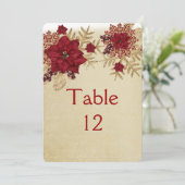 Kerstmis Gouden/Rode Ster Tafelkaart Kaart (Staand voorkant)