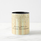 Kerstmis Gouden Schoonheid Glitter Druppels Aangep Mok (Midden)