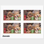 Kerstmis - Gouden Sidney - Corgi Cal Rechthoekige Sticker (Vel)