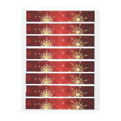 Kerstmis Gouden Sneeuwvlokken op Rode Achtergrond (Vel)