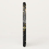 Kerstmis Gouden Sneeuwvlokken op Zwarte Achtergron Case-Mate iPhone Case (Achterkant/links)