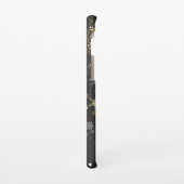 Kerstmis Gouden Sneeuwvlokken op Zwarte Achtergron Samsung Galaxy Hoesje (Linkerkant)