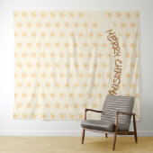 Kerstmis Gouden Sterren Achtergrond Wandkleed (In Situ (horizontaal))