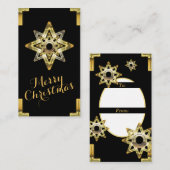 Kerstmis Gouden Sterren Cadeautag Visitekaartje (Voorkant / Achterkant)