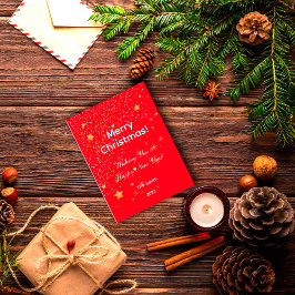 Kerstmis gouden sterren groen rood briefkaart