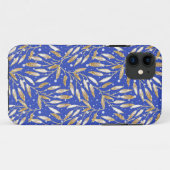 Kerstmis, gouden twijgen, wit, sneeuwvlokken, wint Case-Mate iPhone case (Achterkant (horizontaal))