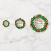 Kerstmis Gouden Winter Sparkle Feestelijke Krans Confetti (Voorkanten)