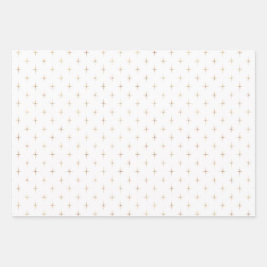 Kerstmis, gouden witte ster, abstract patroon inpakpapier vel (Voorkant 2)