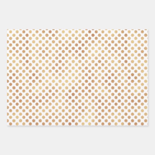 Kerstmis, gouden witte ster, abstract patroon inpakpapier vel (Voorkant)