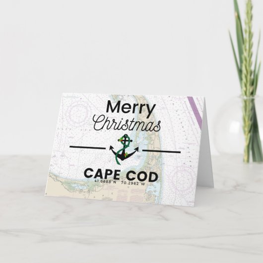 Kerstmis Grafiek- Cape Cod Feestdagen Kaart (Voorkant)