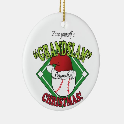 Kerstmis Grand Slam Baseball Keramisch Ornament (Rechts)
