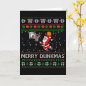 Kerstmis grap Merry Dunkmas  Kaart (Gele Bloem)