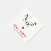 Kerstmis grappig abstract rendier in wit rood servet (Hoek)