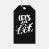 Kerstmis Grappig Citaat Laten we verlichte kerstve Cadeaulabel (Voorkant)