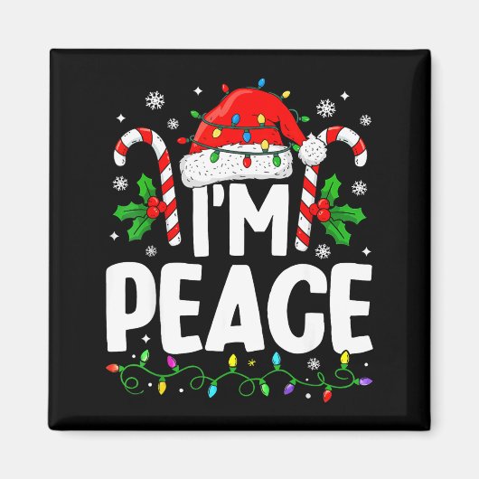 Kerstmis Grappig Ik Kom In Vrede Koppel Matching M Magneet (Voorkant)