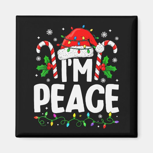 Kerstmis Grappig Ik Kom In Vrede Koppel Matching M Magneet (Voorkant)