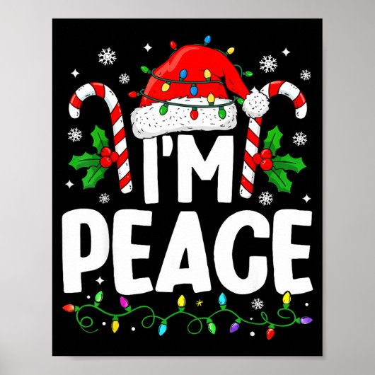 Kerstmis Grappig Ik Kom In Vrede Koppel Matching M Poster (Voorkant)