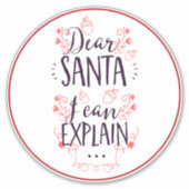 Kerstmis grappig lieve kerstman kan ik uitleggen sticker (Voorkant)