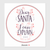 Kerstmis grappig lieve kerstman kan ik uitleggen sticker (Vel)