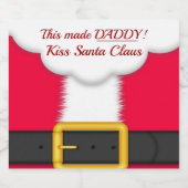 Kerstmis, grappig, papa kuste de kerstman likeurfles etiket (Enkel label)