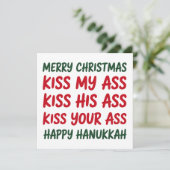 Kerstmis Grappig Prettig Kerstmis Sarcastisch Onbe Feestdagenkaart (Staand voorkant)